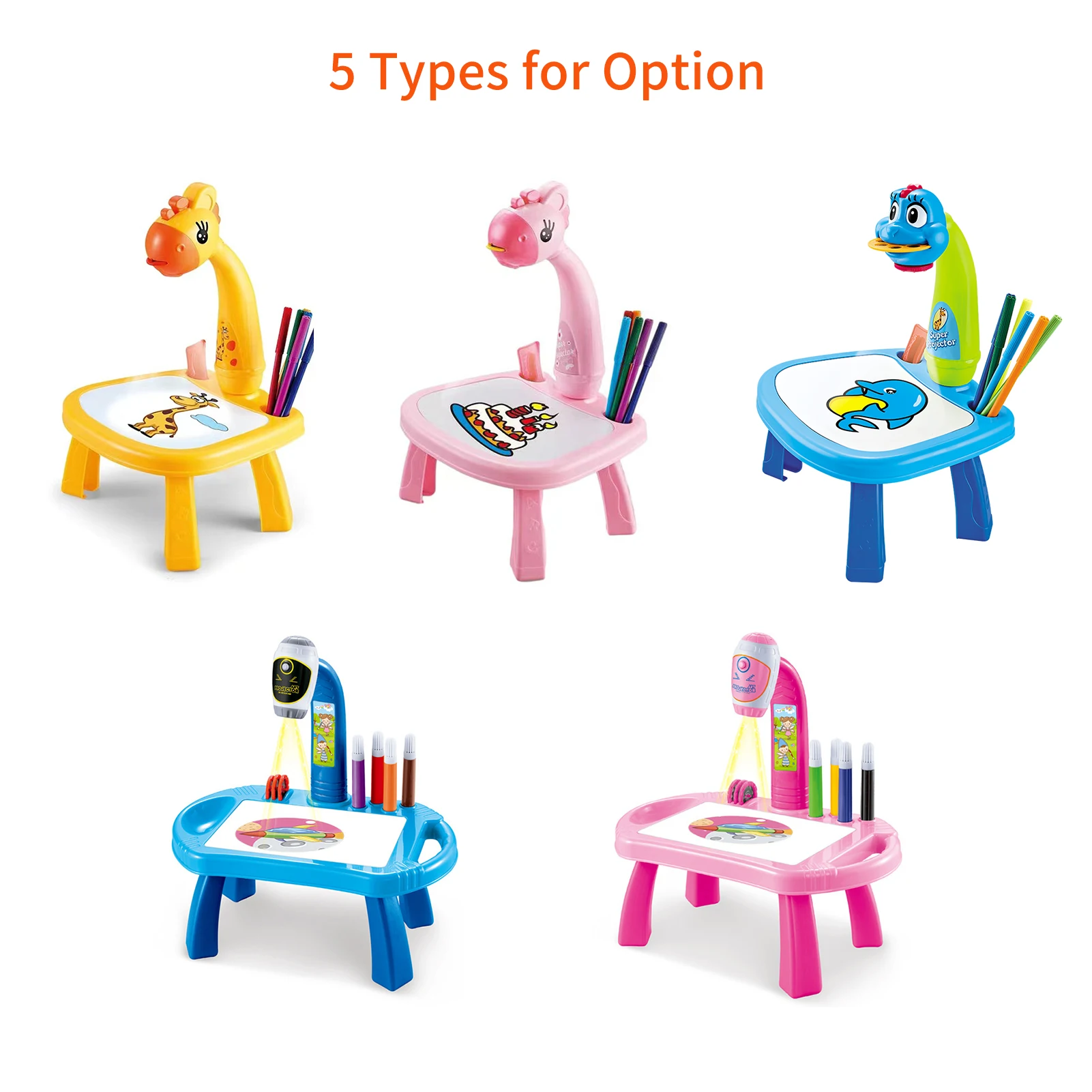 Children Led Projector Art Drawing Table Toys Kids Painting Board Desk Arts Crafts Educational Learning Paint Tools Toy 2022