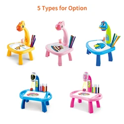Crianças led projetor arte desenho brinquedos de mesa crianças pintura placa artesanato educacional aprendizagem ferramentas pintura brinquedo 2022