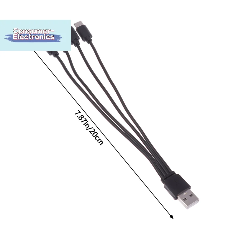 【4 in 1 USB C 충전기 케이블 20cm 4포트 USB 분배기 충전 케이블 휴대폰 스마트폰 태블릿용 C형 커넥터】