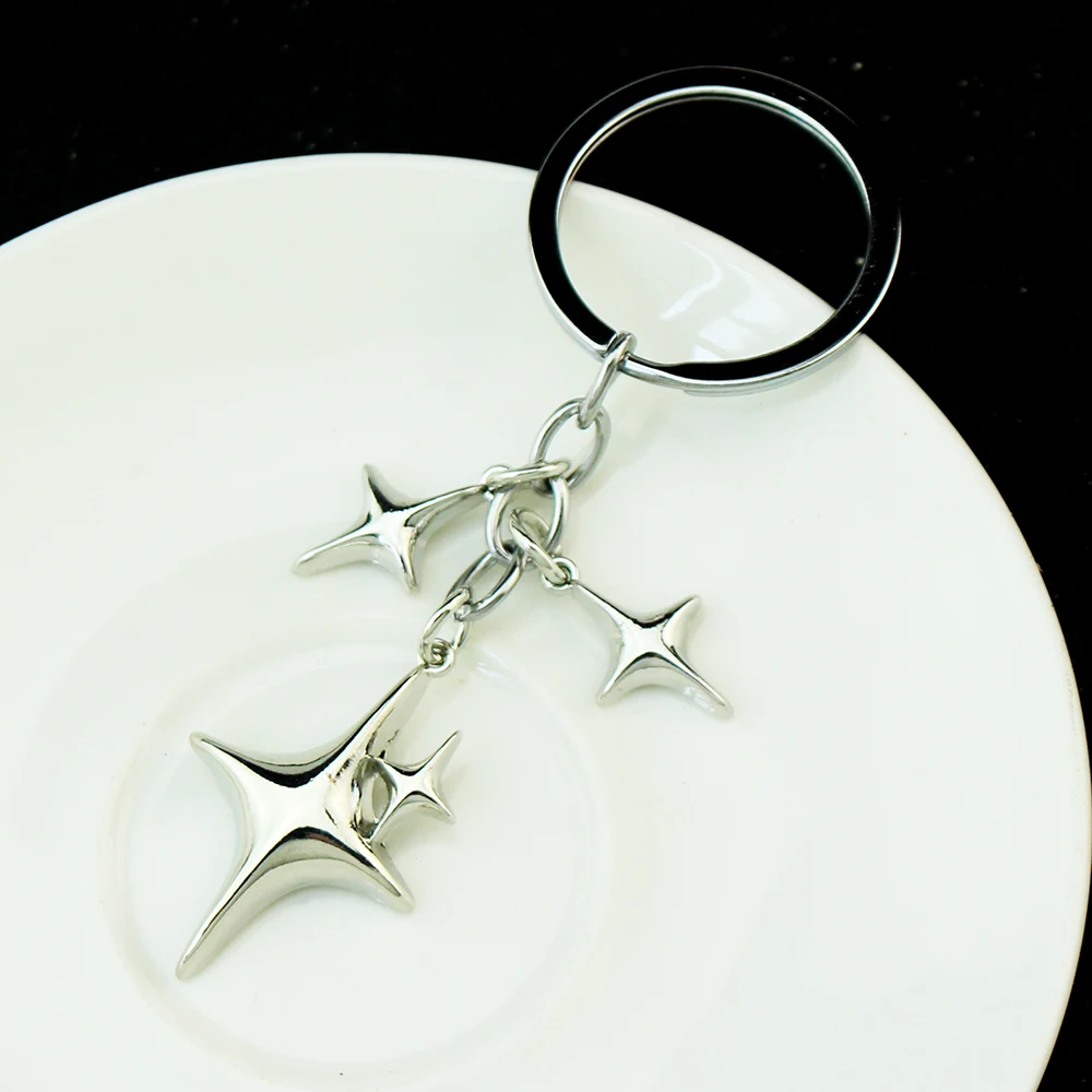 Key Rings Y2K Star Moon Metal Women Men Friendship Gift Handbag Bag Decoration Handmade Jewelry