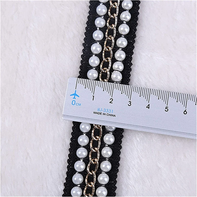 1 Yard Perlenkette Spitze Band Band Breite 25mm Spitze Stoff Trim Bänder für DIY Nähen Kleidungs stücke hand gefertigte Kleidung Accessoires