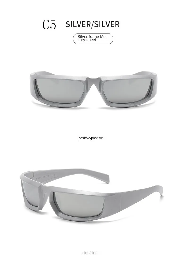 Beliebte Y2k-Spiegel-Sonnenbrille für Damen, Punk-Sonnenbrille, einzigartige Sport-Sonnenbrille für Herren, Damen-Sonnenbrille, UV400-Schutz – Detail 16