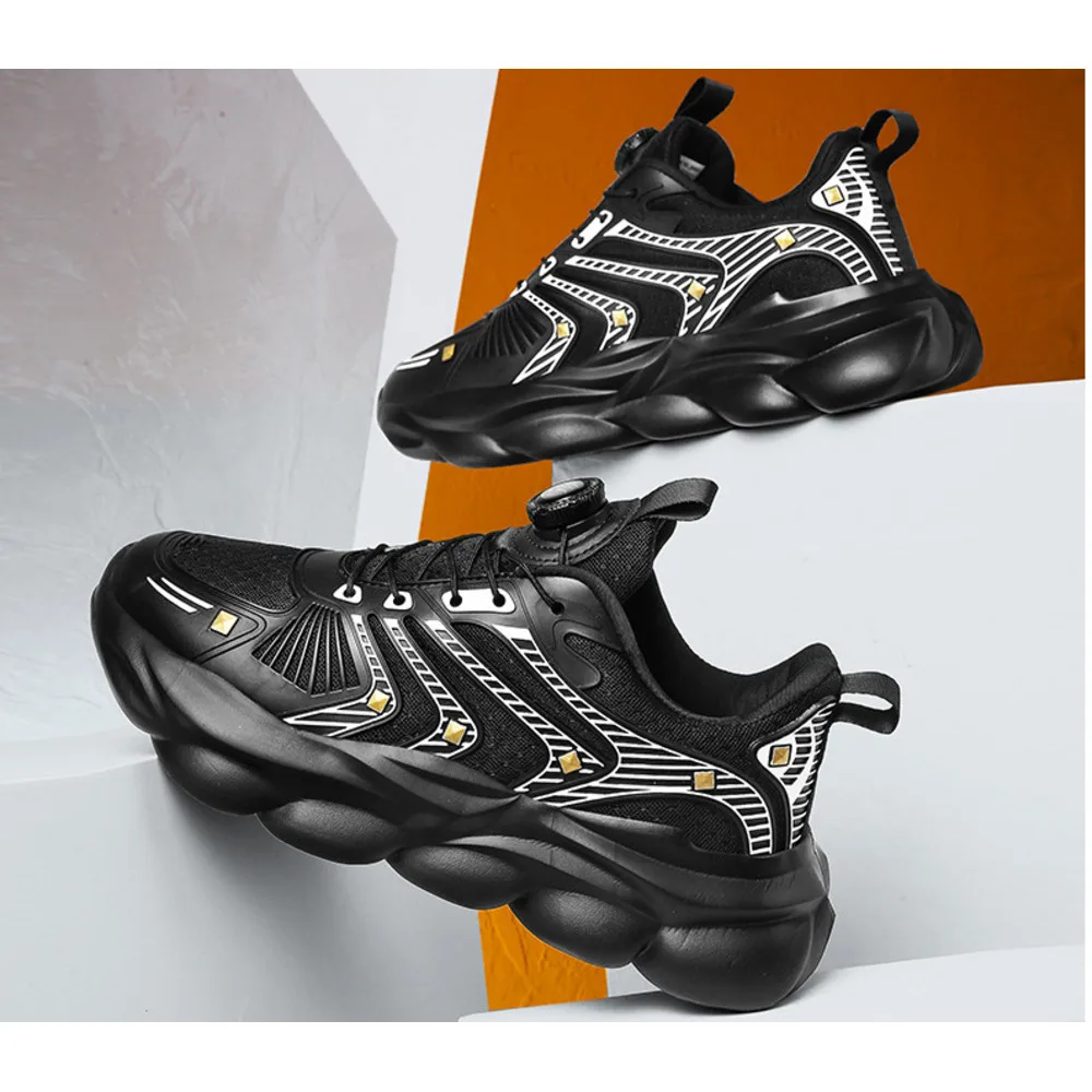 Sports new ultra light rubber running with rotating buttons fashionable and versatile casual shoes comfortable Outdoor  Trainers Sports Sneakers_voghion.com