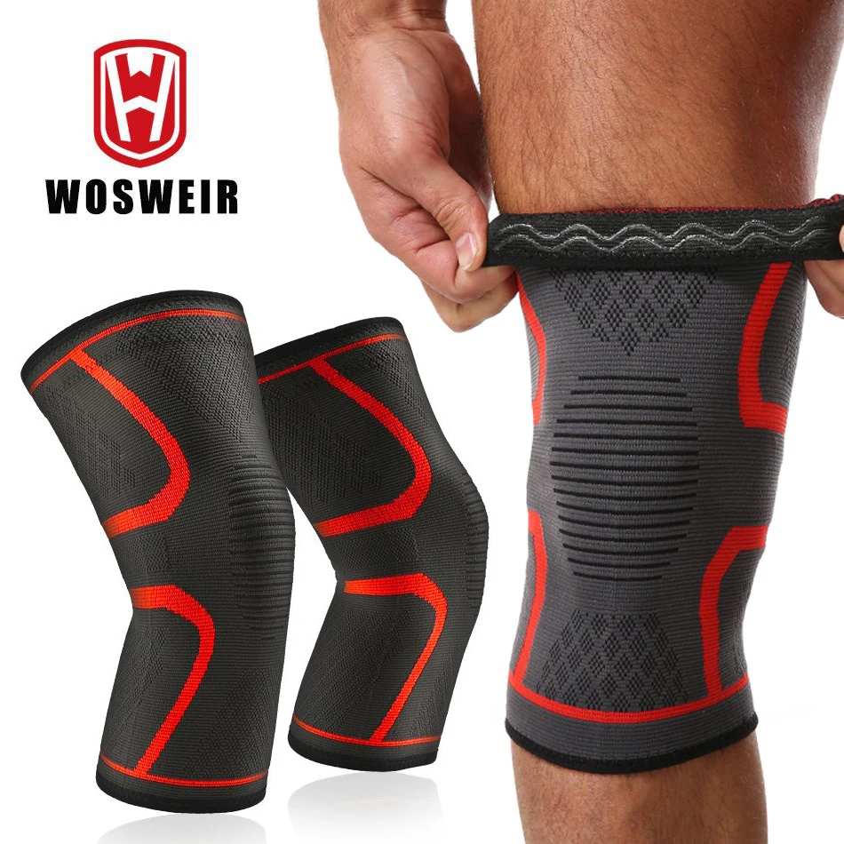 

WOSWEIR 2 PCS Knee Brace Support for Arthritis Joint Nylon Sports Fitness Compression Sleeves Kneepads Running Protector