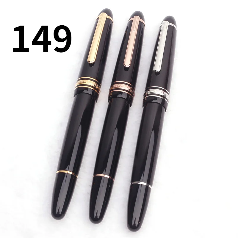 Luxury Mb Meister 149 Penna Stilografica Resina Nera E Pennino D'Oro Monte 4810 Migliori Penne Roller Firmate Con Numero Di Serie