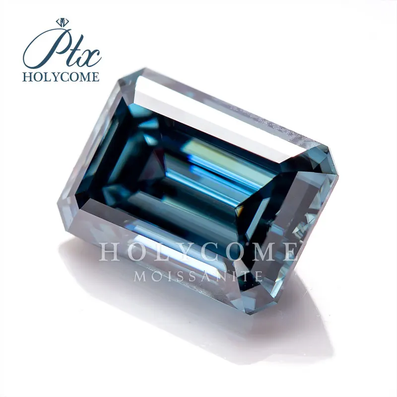 Holycome Certificated Moissanite GRA VVS1 Dark Blue Emerald Brilliant Cut Factory Price Loose Supplier Grobal |