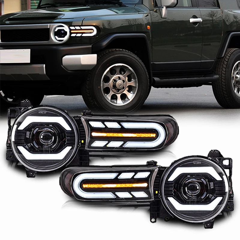 

Car Led Headlights Assembly For Toyota FJ Cruiser 2007-2020 Accessories Modified Front DRL Led Turn Signal Lights Plug And Play