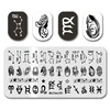 Nail Art Stamp Plate MouTeen-222 Geometry Tattoo Nail Stamping Plates Manicure Set For Nail Art Stamper 4
