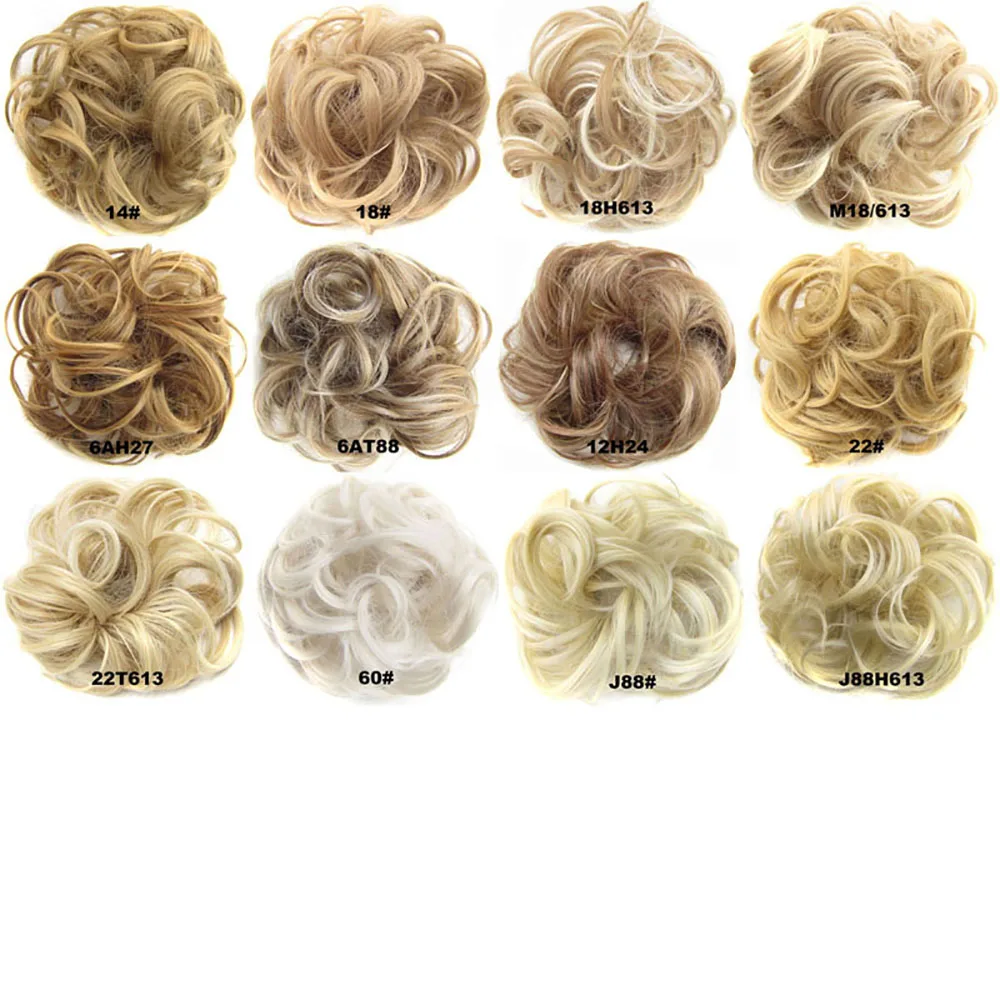 Zolin Synthetic Messy Curly Hair Bun Scrunchie Chignon Donut Elastic Rope Rubber Band Hair Bun Pad Updos Hairpiece