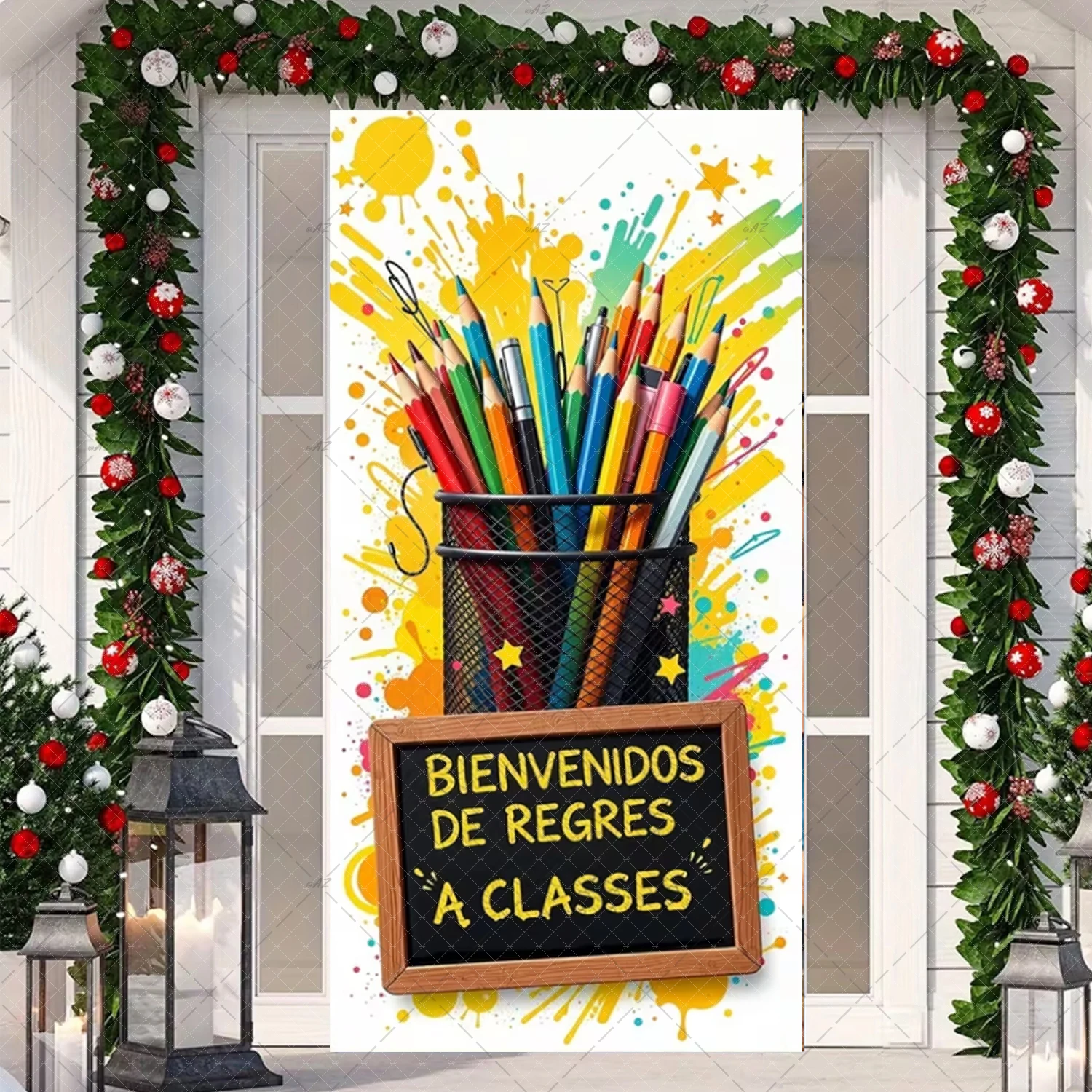 Bienvenidos De Regreso A Clases Theme Hintergrund Start Of School Season Türbanner Back to School Tür Veranda Schild Dekoration Requisite – Detail 16