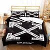 3D Print Fashion Off Logo White Bedding Set Boys Girl Twin Queen King Size Duvet Cover Pillowcase Bed boys Adult Home Textiles 1