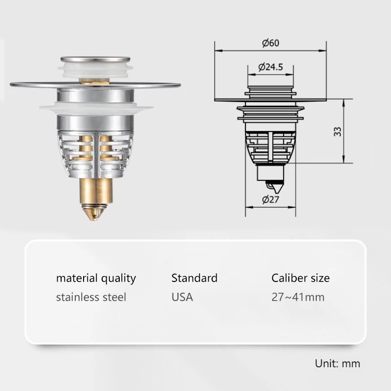 Wash basin sink filter bouncing drain toilet press type sink filter sink overflow cover kitchen sink filter floor drain filter