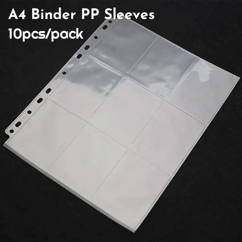 SKYSONIC 10pcs/Set A4 Binde PP Sleeves PostCards Bag Guka 3/5 Inch Album Collect Refill Pocket Organizer Stationery Suppl
