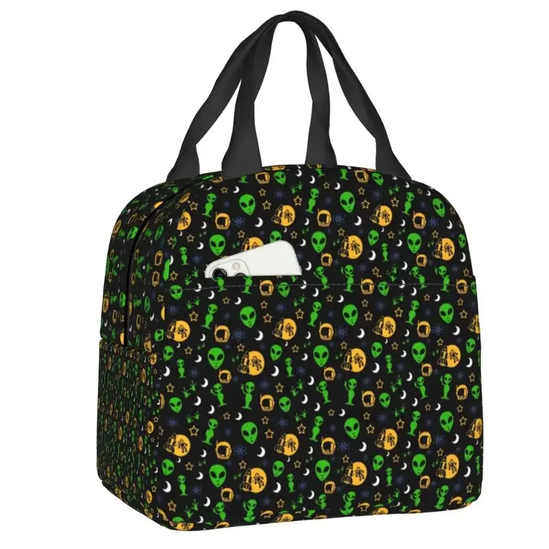 

Alien And UFO Space Star Pattern Resuable Lunch Boxes for Women Waterproof Cooler Thermal Food Insulated Lunch Bag Office Work