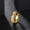 Tigrade 8mm Tungsten Carbide Rings For Men 24K Gold Plated Polished Edge Sandblasted Domed Wedding Ring Engagement Band Jewelry 3