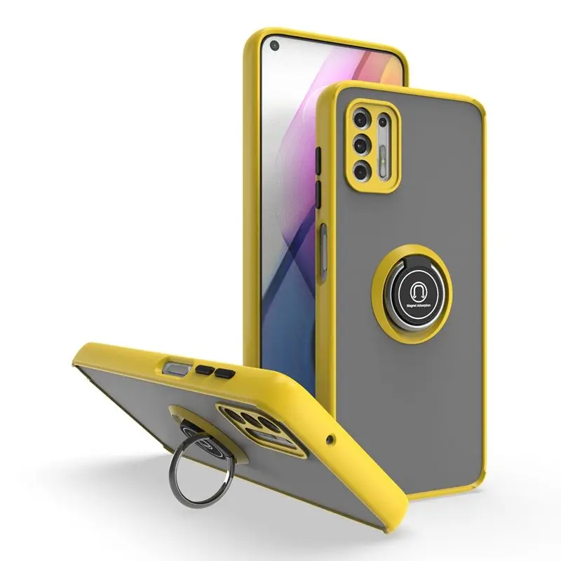 Durable Shockproof Matte Case with Car Magnet Ring Holder