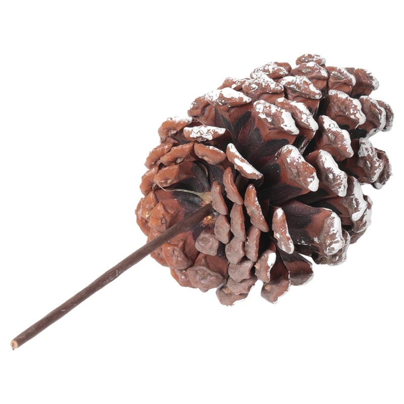12Pcs Christmas Pinecone Sprays Medium Pinecones Picks With Wired Stems 8.3 Inch Tall For Xmas B