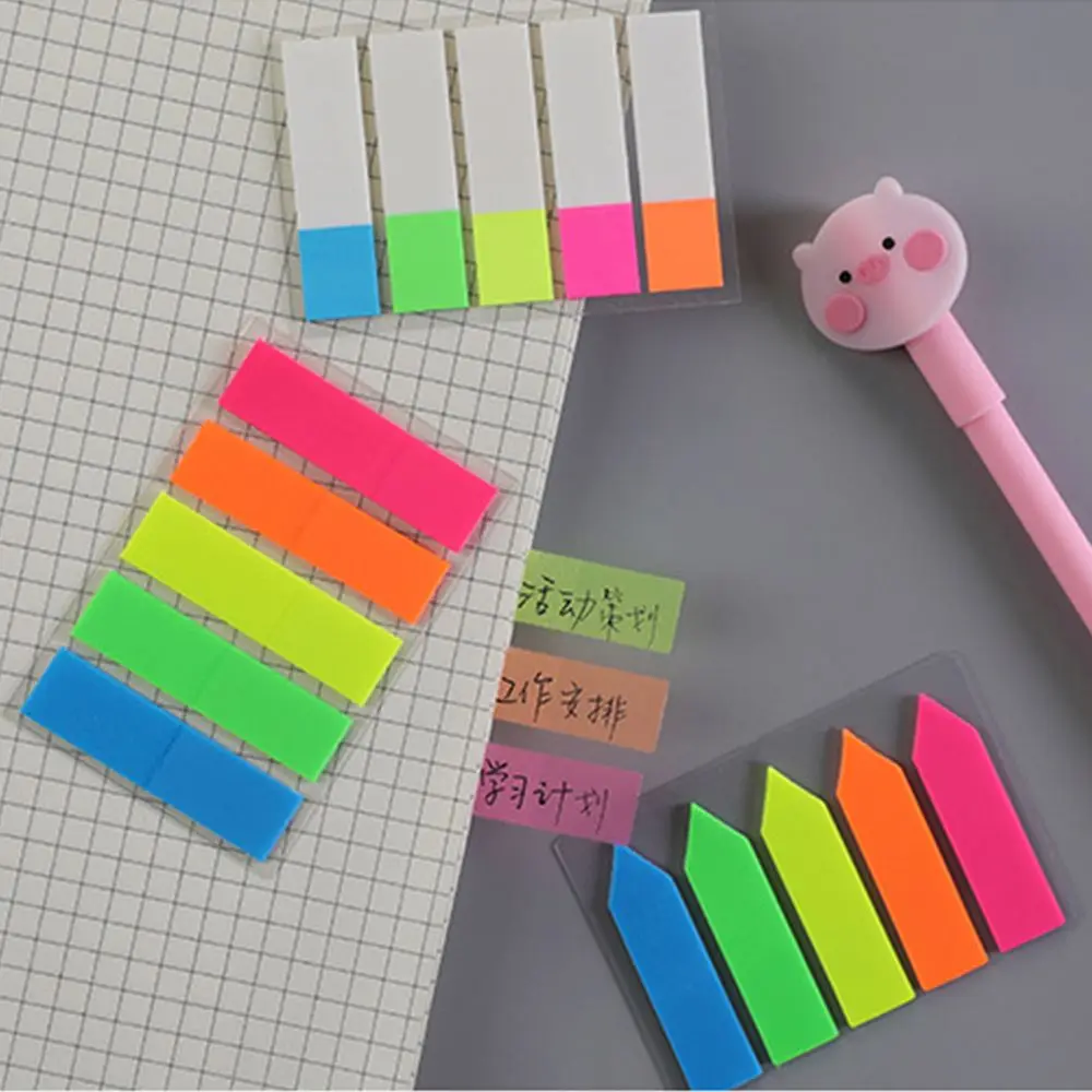 

Memo Flags Fluorescent Paper Colored Memo Pad Bookmark Marker Sticker Candy Color Sticky Notes Fluorescent Memo Pad