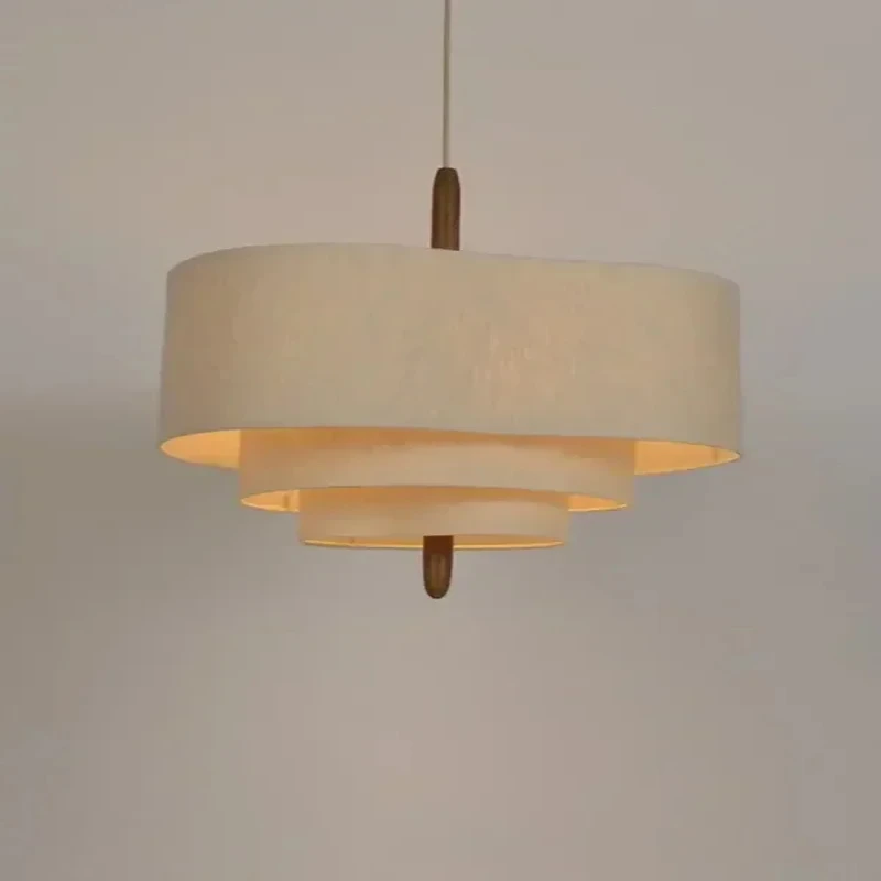 Japanese Wabi Sabi Cloth Ceiling Chandelier For Living Room Island Bedroom LED Pendant Light Modern Home Decor Lighting Fixture 5