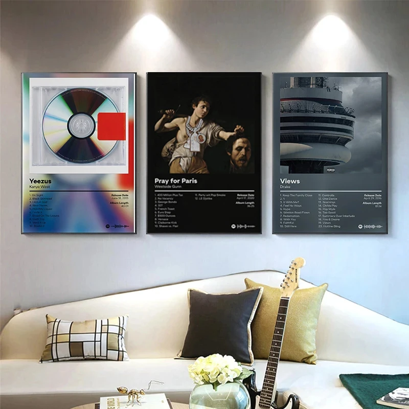Hip Pop Singer Kanye West/Travis Scott Music Art Poster Album Canvas Painting Wall Art Pictures Fans For Bedroom Home Decor Gift