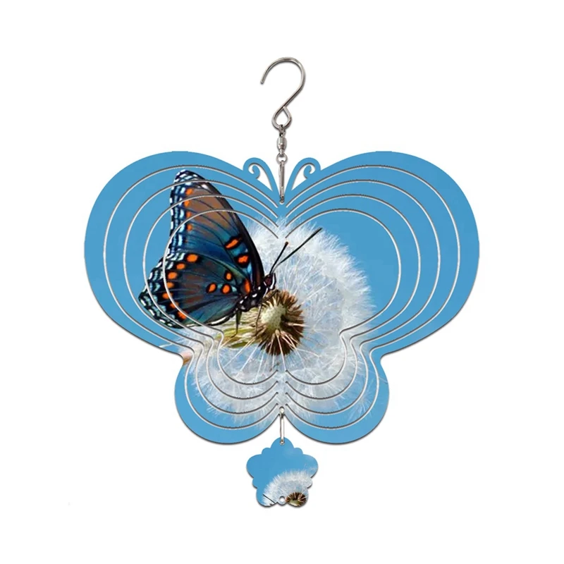 

2 Pack Butterfly Sublimation Wind Spinner Blanks Hanging Spinners For Yards & Garden