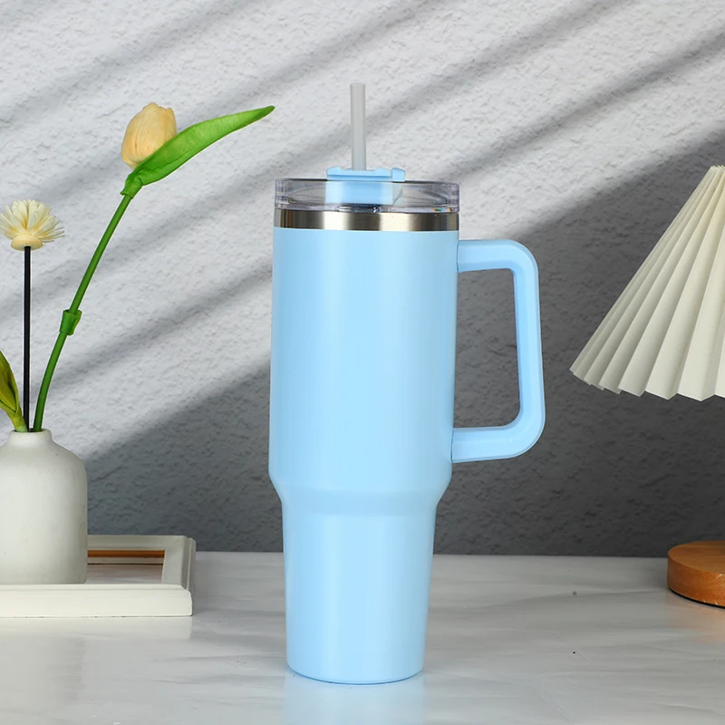 304 스테인레스 스틸 물병 진공 보온병, 빨대 컵, 40 온스, 절연 컵, 여행 머그잔, 야외 여행용