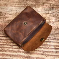 NUPUGOO – porte-monnaie rétro en cuir véritable pour hommes, Double portefeuille, petit sac pour cartes, porte-monnaie universel pour hommes et femmes 6
