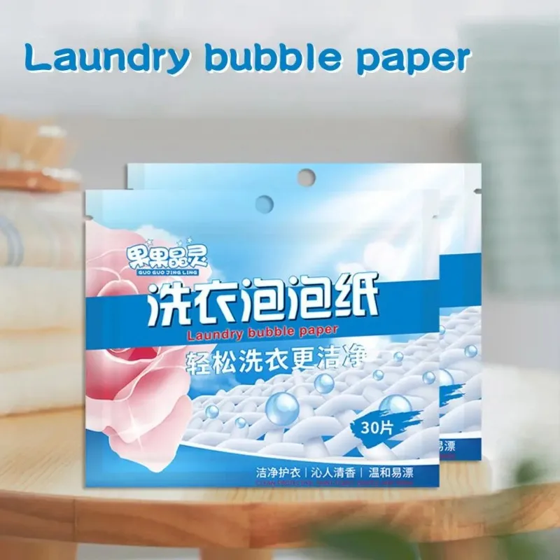 New Laundry Sheet Dissolves Washing Machine Cream Eco-stripes Washing Detergent Paper Detergent Laundry