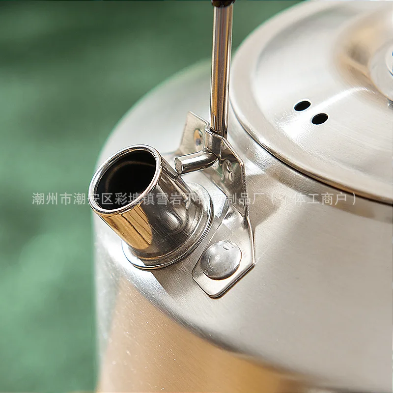 Outdoor 304 Stainless Steel Large Capacity Teapot Coffee Pot Kettle Gas Cooking Equipment Camping Supplies Kitchen Utensils