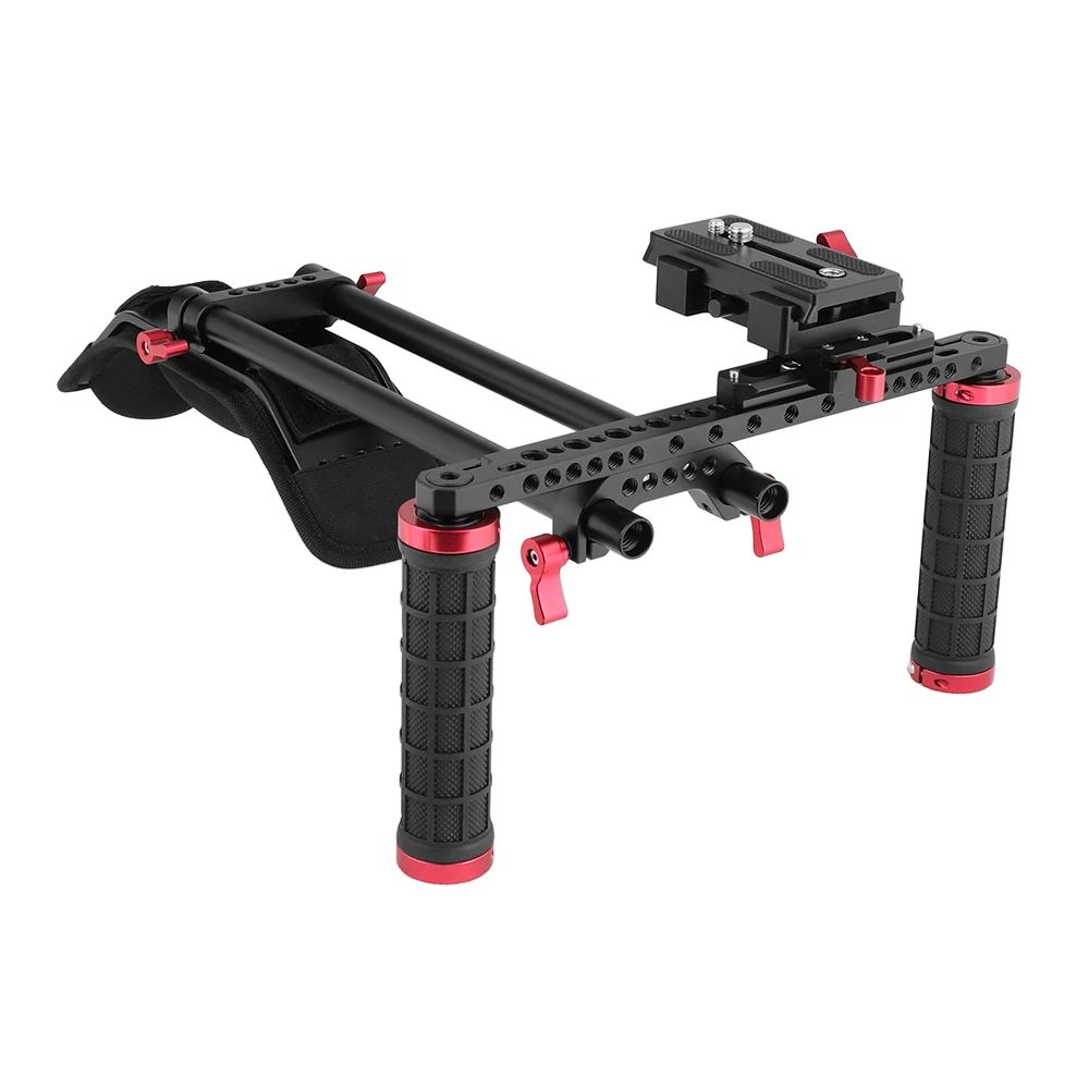 

CAMVATE Simple Camera Shoulder Rig Kit With Manfrotto QR Plate Clamp & Shoulder Pad & NATO Rail For HDSLR Camera Supporting DIY