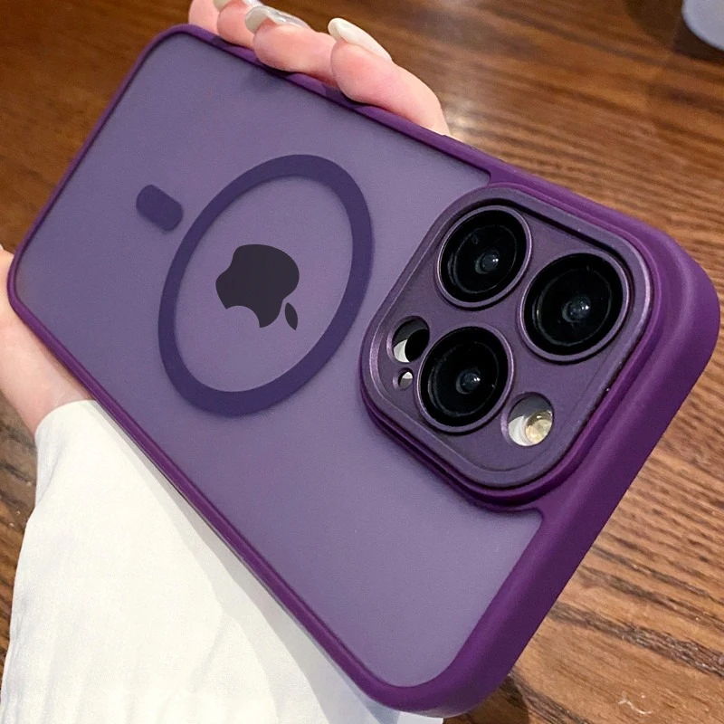 Sleek Translucent Magnetic Matte Case with Magsafe Wireless Charging and Shockproof Protection