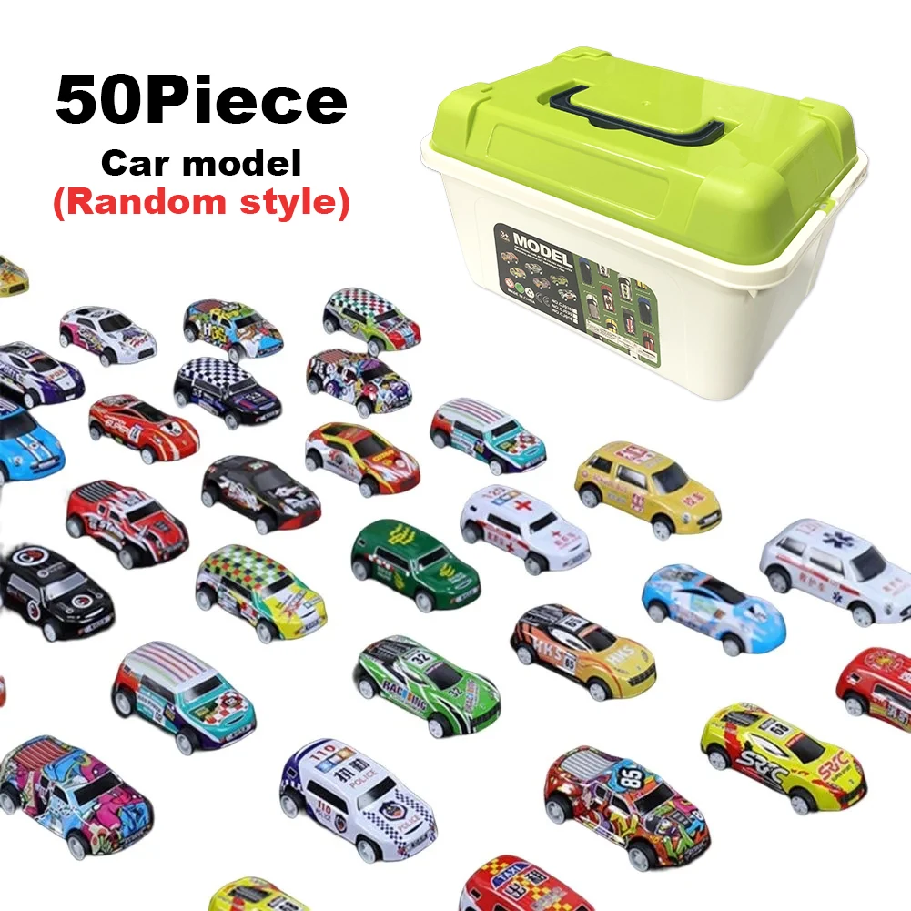 Diecast Mini Car Set with Storage Box - Sliding Inertia Toy Kit