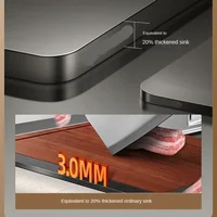 Nordic Stainless Steel Kitchen Sink for Restaurant Light Luxury Design Kitchen Sinks for Kitchen Simple Nano Three-hole Sink 2