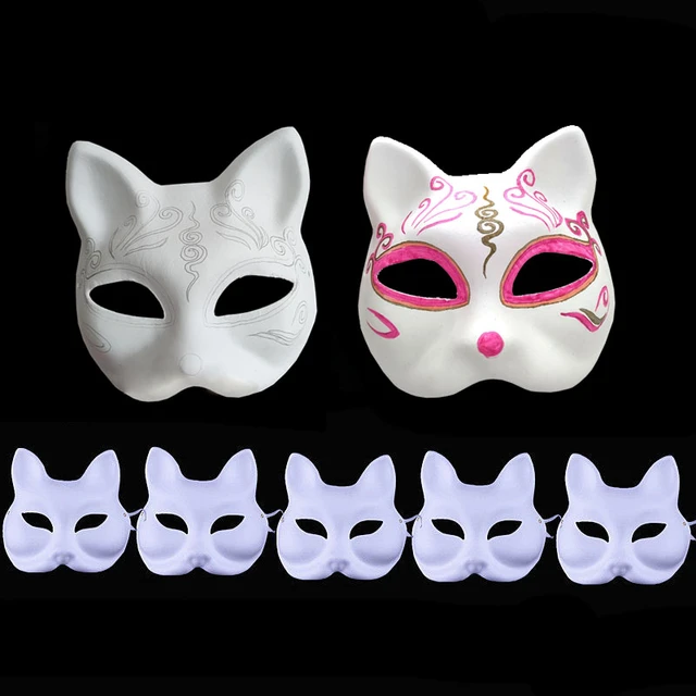 5pcs Unpainted Masquerade Masks Blank Paper Pulp Masks DIY Hand Painting  Mask Halloween Cat Masks Party Cosplay Accessories - AliExpress
