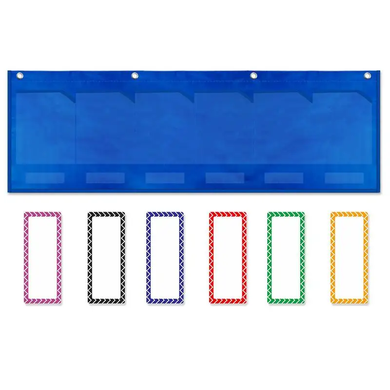 

Hanging File Organizer For Classroom Pocket Chart Wall File Holder With Labels Paper Organizer With 6 Clear Pockets For Home