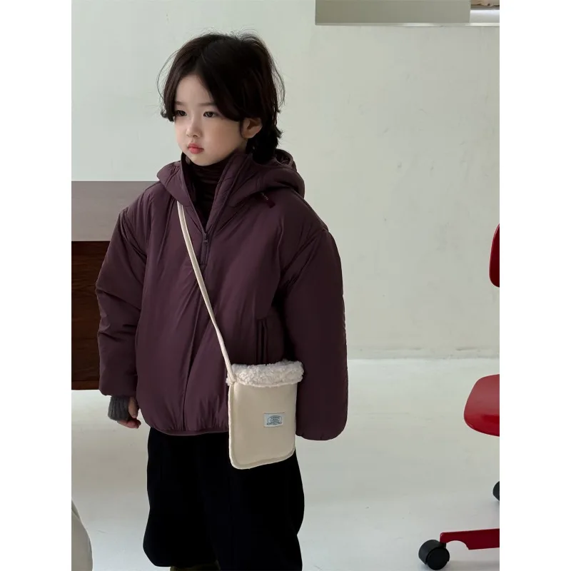 소년 코트 2025 가을 겨울 한국 스타일 패션 트렌디 캐주얼 일상 두꺼운 따뜻한 미니멀리스트 다용도 후드 외투