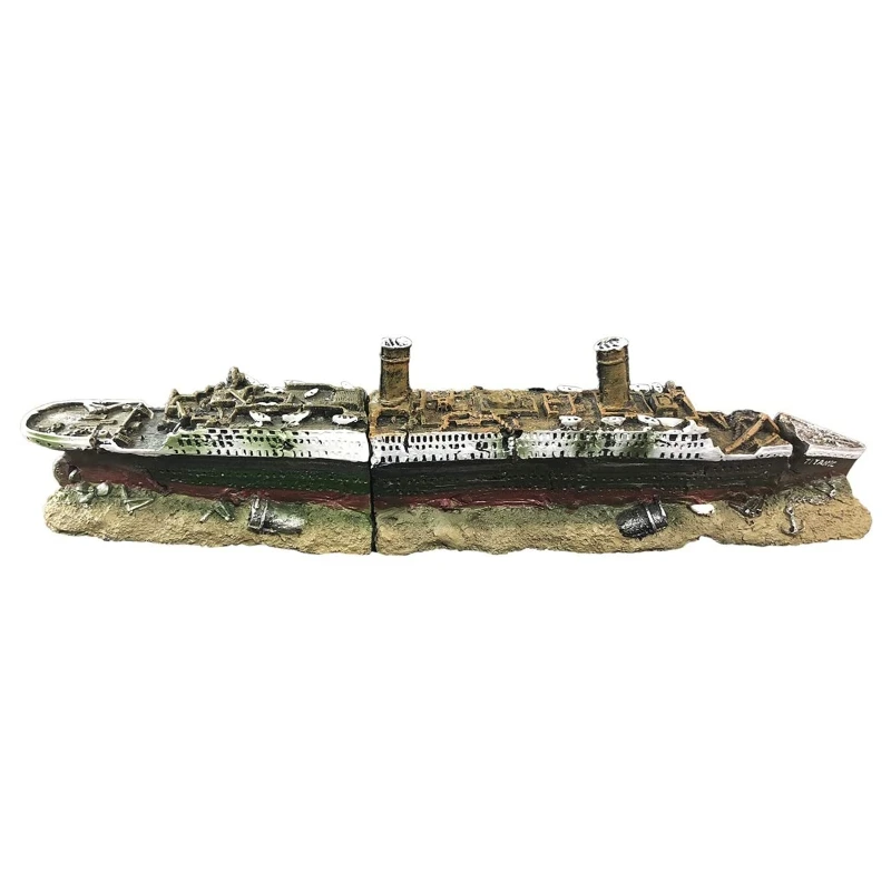 

Sunken Ship Aquarium Decorations 15 Inches Shipwreck Ornaments Resin Material Drop shipping