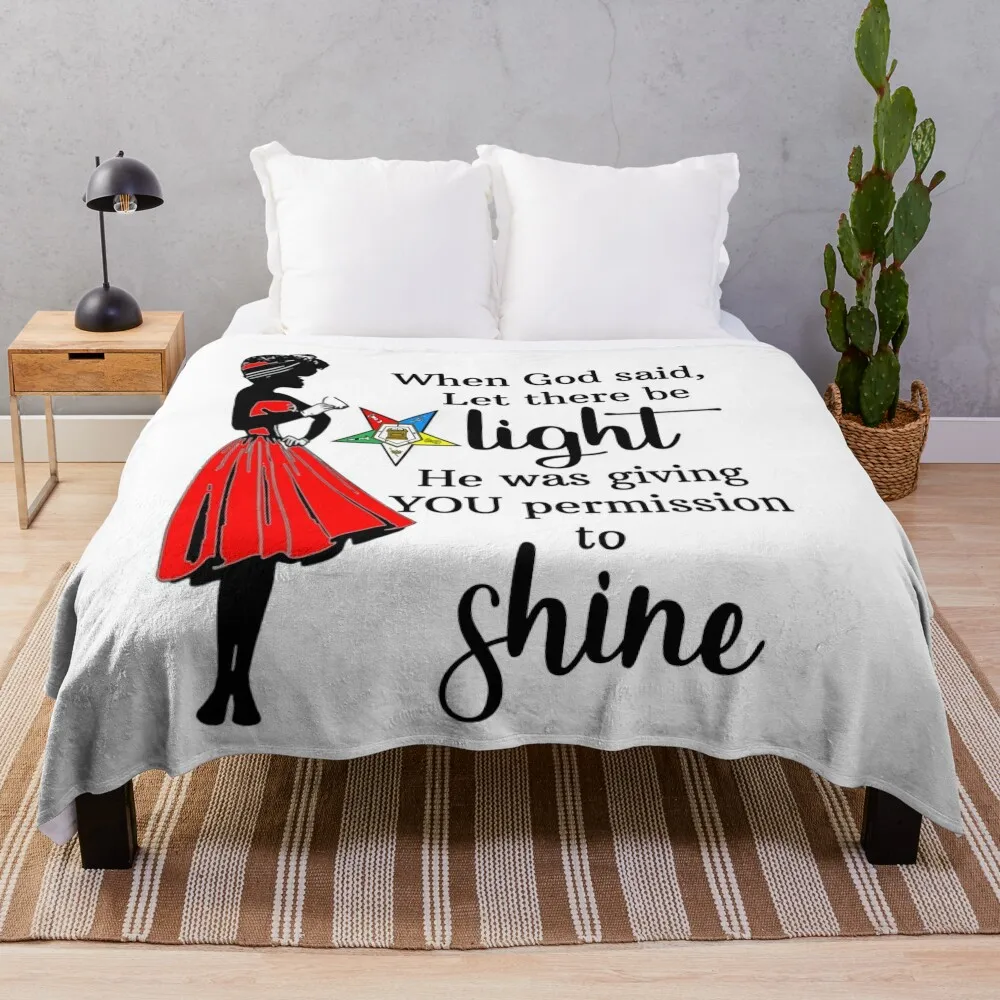 

OES Order Of The Eastern Star Logo Shine Freemason Throw Blanket Loose manga Quilt Soft Plaid Blankets