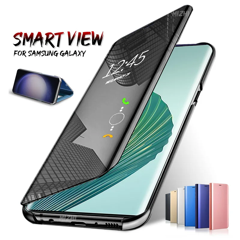Flip Smart Mirror Custodia In Pelle Per Honor Magic5 Lite 5G Book Stand Magnetic Coque On Honer Magic5Lite Magic 5 Lite Light 5G 6.67"