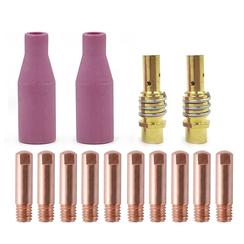 

28Pcs MB-15AK Welding Torch Consumables 0.8Mm Contact Tips Gas Ceramic Nozzle For 15AK MIG Welding Torch