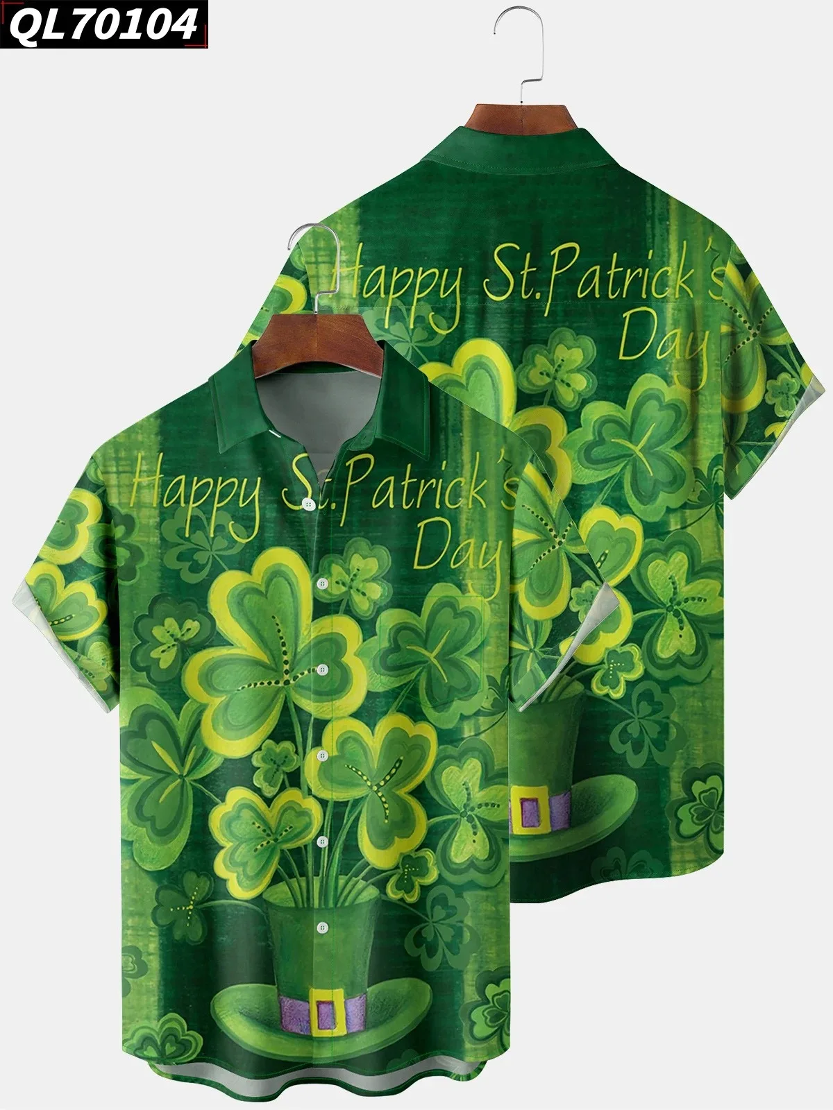 Happy St. Patrick's Day Shirts Spring Summer Hawaiian Shirt Man High Quality Elegant Tops Casual Streetwear Shamrock Ireland