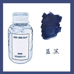 60ml 48 - Color Fountain Pen Ink Refill - Writing Stationery School Supplies (Blue Black - 60ml)