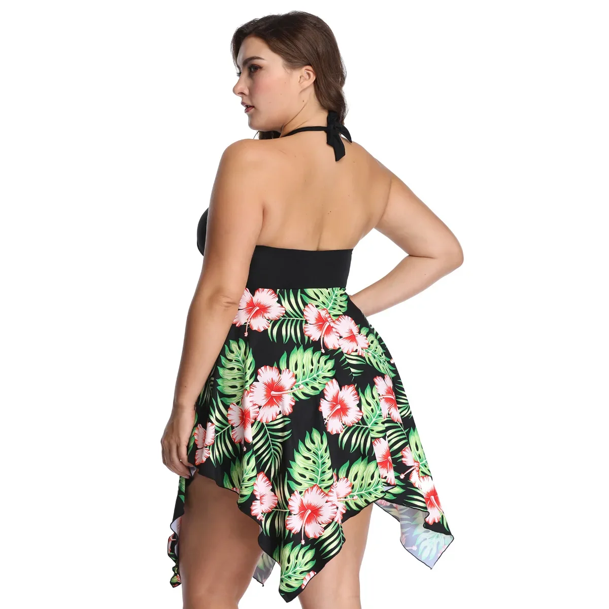 swimwear Two Piece Suit Halter Swimming Dress Summer Beachwear Print Bathing Suits Plus Size Sexy Bikinis Swimsuits For Women