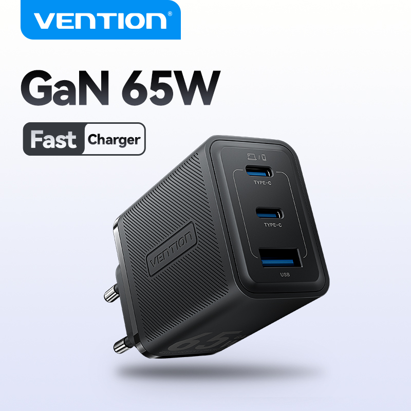 Vention 65W GaN Charger Quick Charge 4.0 3.0 Type C PD USB Charger with QC 4.0 Portable Fast Charger For Laptop iPhone 15 14 13