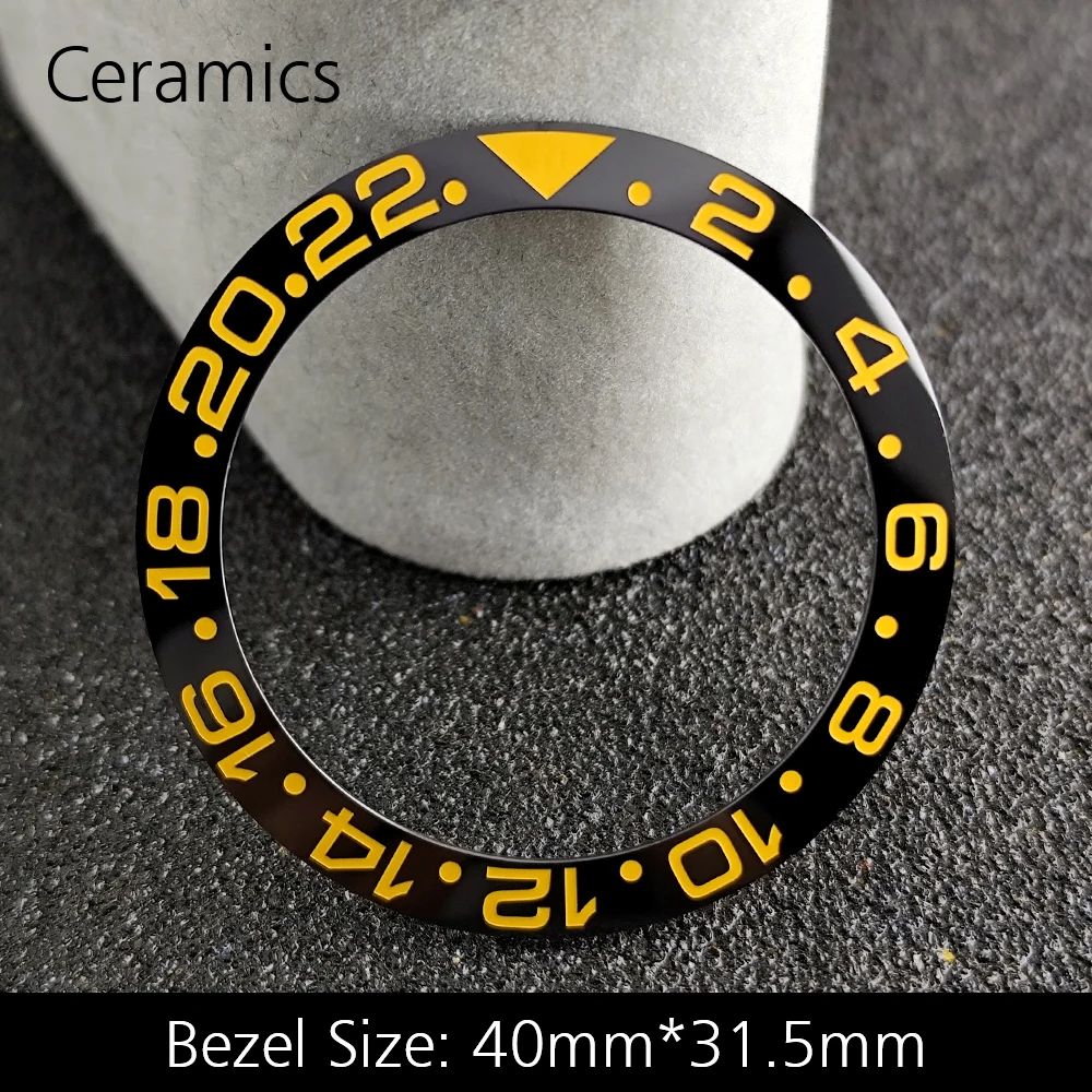Blue Luminous Ceramic/Aluminum Watch Bezel Insert - Sloping 40mm