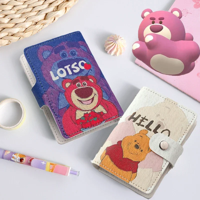 

Disney Lotso Winnie Bear Large Capacity Multi Card Position Ultra Thin Anti Demagnetization Small Clip Case Card Case Gift