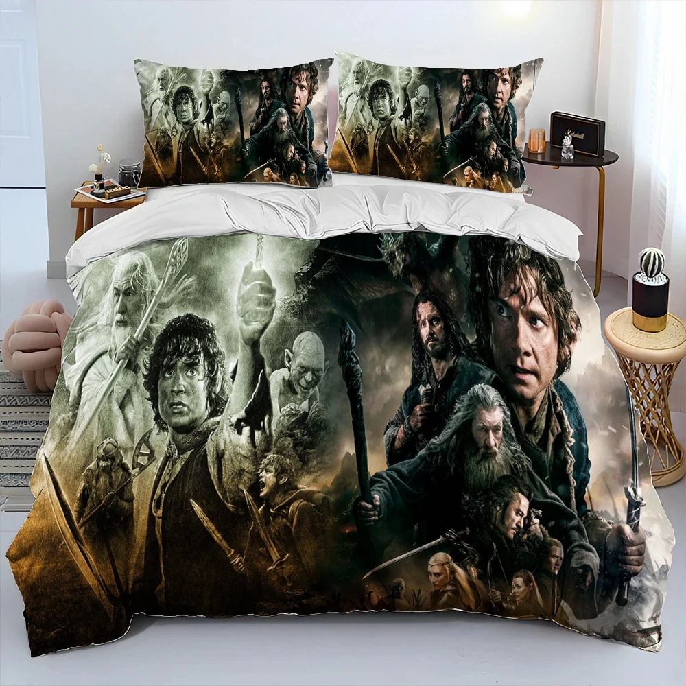 Stampa 3D L-Lord Of Rings Set Biancheria Da Letto H-Hobbit Copripiumino Set Copripiumino Federa Trapuntata King Queen Size Ragazzi Adulti