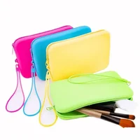 Cosmetic Storage Bag Silicone Toiletry Organizer for Women Fashion Solid Color Zipper Makeup Accessories Case Bag organizer Bag 2