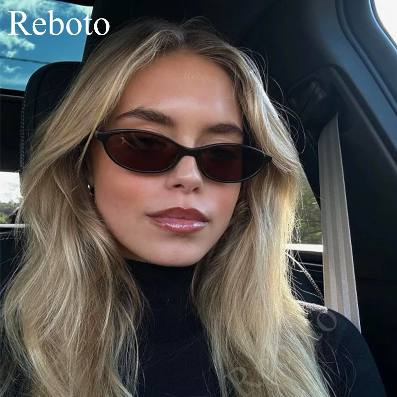 Cute Oval Small Frame Sunglasses Women New Retro Style Sexy brown