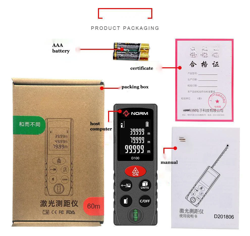 Aluminum Alloy Laser Rangefinder  Aluminum Alloy Electronic Ruler - 40m  Infrared - Aliexpress